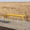 Banc de jardin en acier thermolaqué inoxydable jaune 140x42x45cm Panorama - TIPTOE