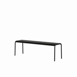 Banc de jardin en acier thermolaqué inoxydable noir 140x42x45cm Panorama - TIPTOE