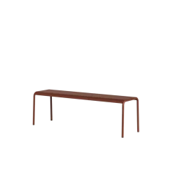 Banc de jardin en acier thermolaqué inoxydable rouge brique 140x42x45cm Panorama - TIPTOE