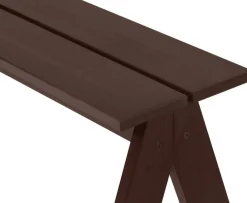 Banc de jardin en bois de pin massif brun cacao 120x40x44cm Navo - noo.ma