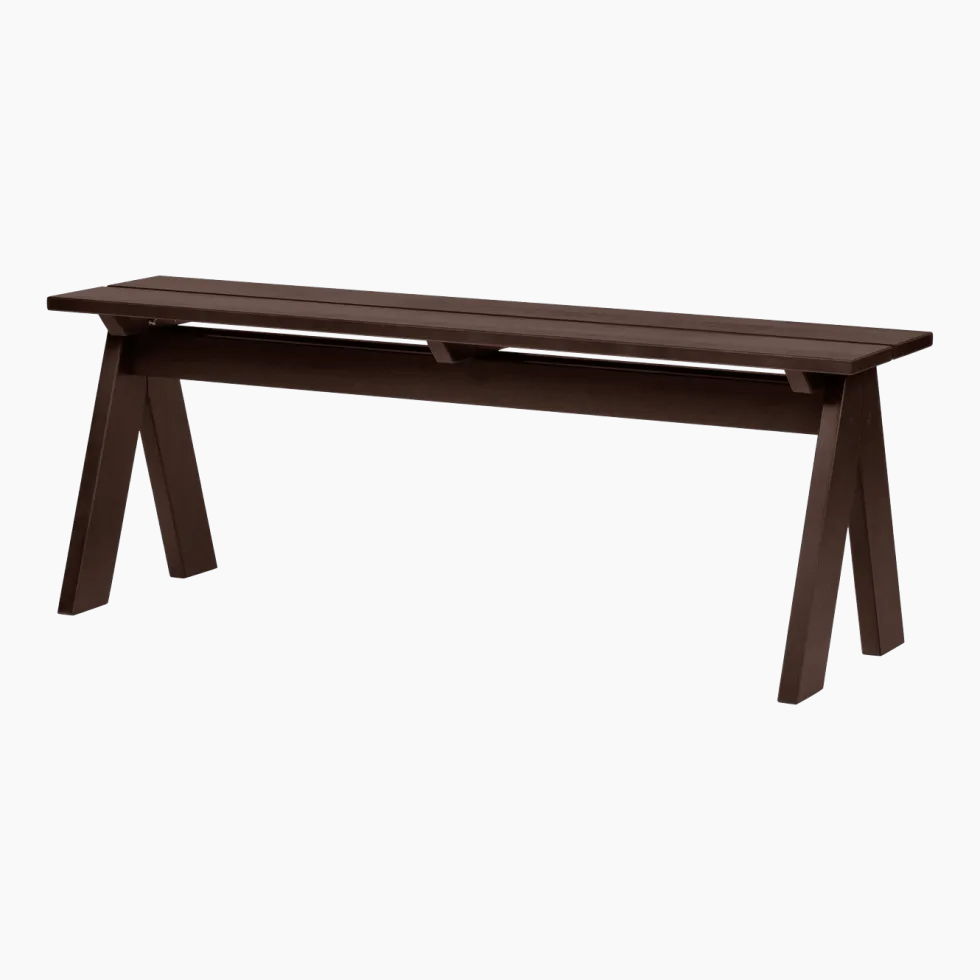 Banc de jardin en bois de pin massif brun cacao 120x40x44cm Navo - noo.ma