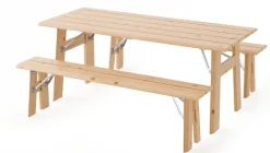 Banc de jardin en pin naturel 170x32x47cm Avenue - Zuiver