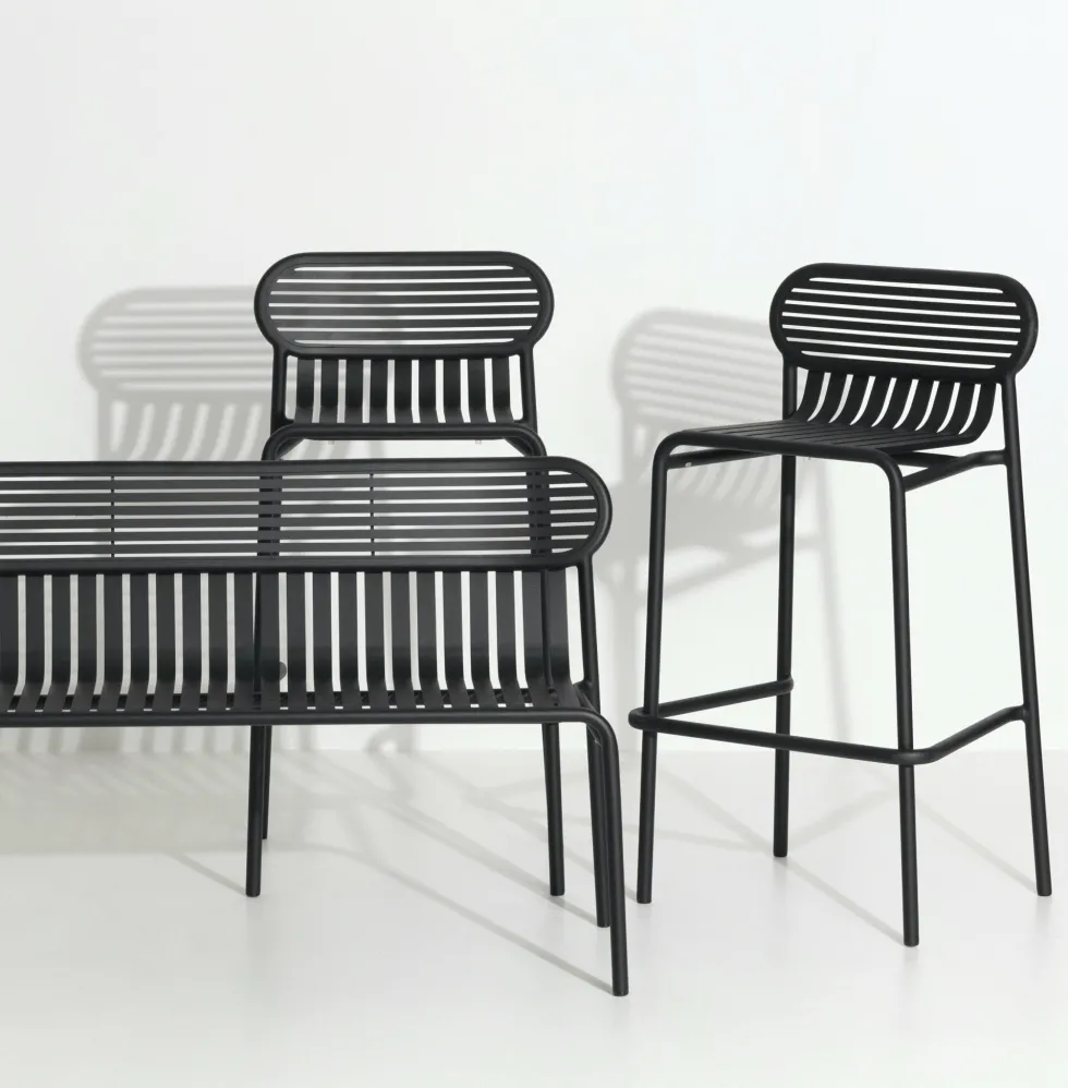 Banc de jardin noir Week-End - Petite Friture