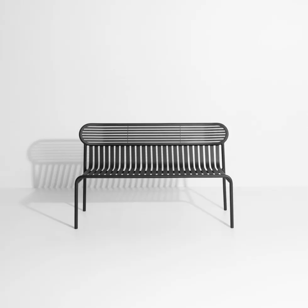 Banc de jardin noir Week-End - Petite Friture