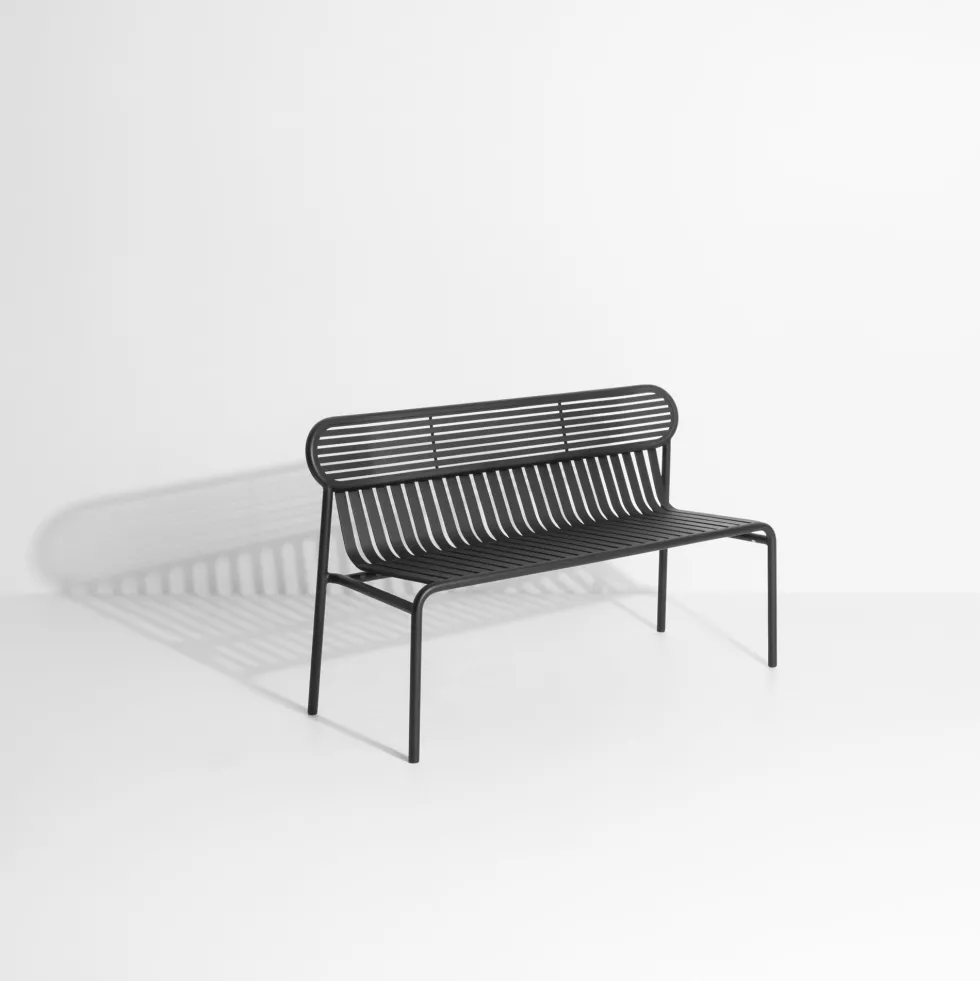 Banc de jardin noir Week-End - Petite Friture