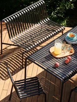 Banc de jardin sans accoudoir en métal crème Palissade - HAY