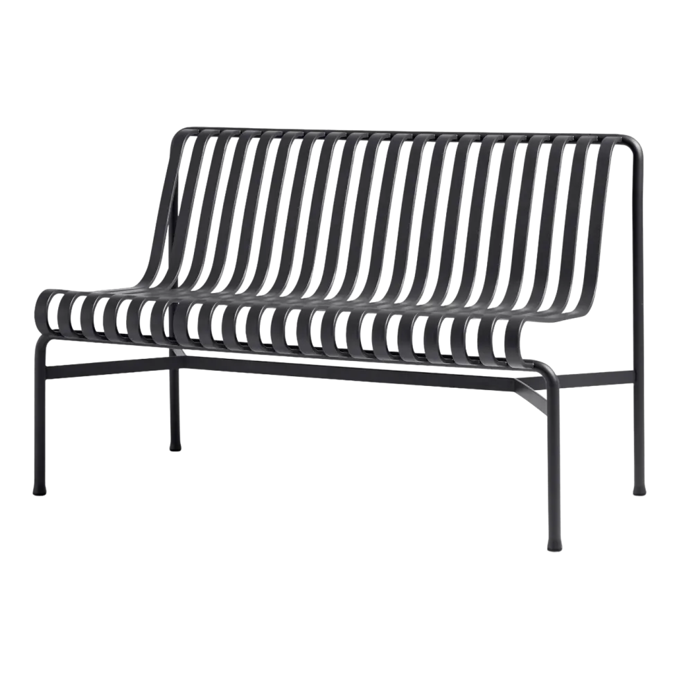 Banc de jardin sans accoudoirs en métal anthracite Palissade - HAY