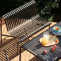 Banc de jardin sans accoudoirs en métal gris Palissade - HAY