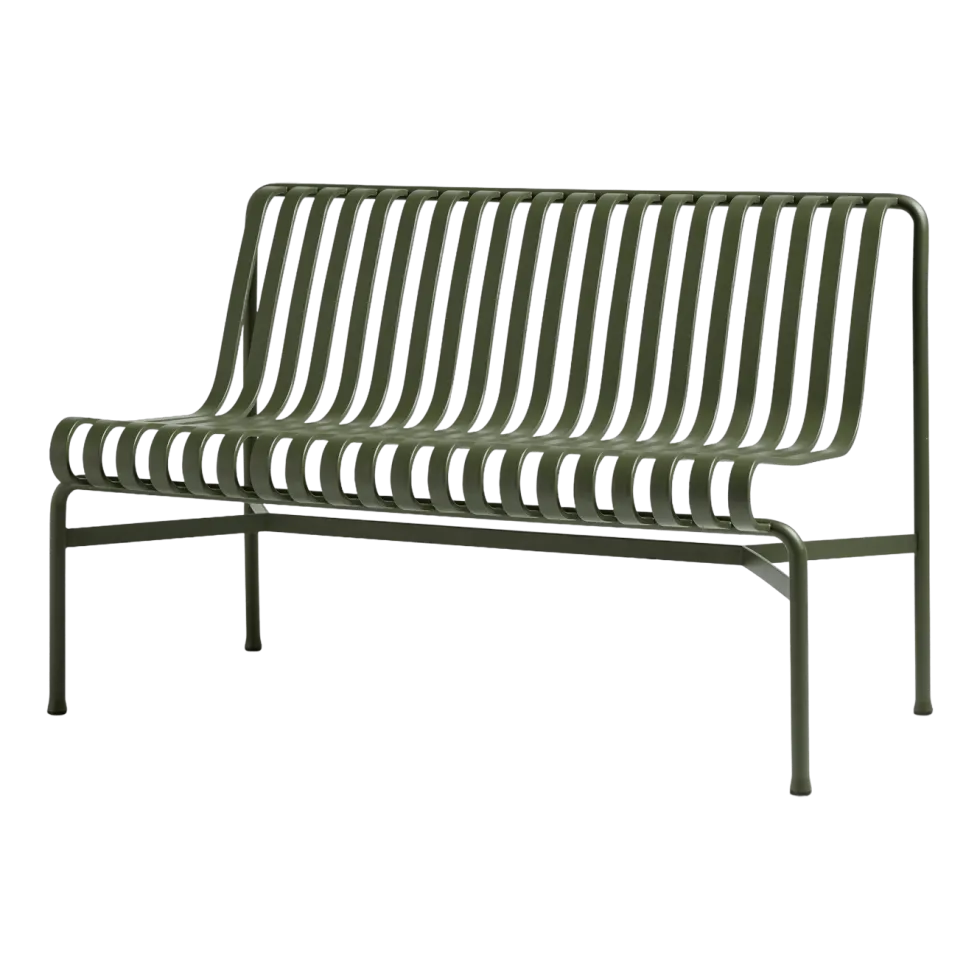 Banc de jardin sans accoudoirs en métal olive Palissade - HAY