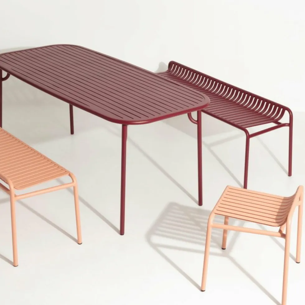 Banc de jardin sans dossier bleu 156 x 48 cm Week-end