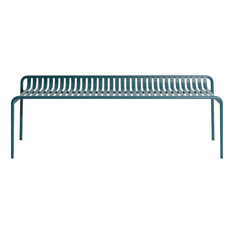 Banc de jardin sans dossier en aluminium bleu océan 156x48cm Week end - Petite friture