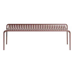 Banc de jardin sans dossier en aluminium rouge brun 156x48cm Week end - Petite friture