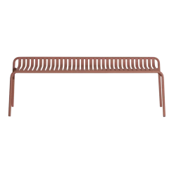 Banc de jardin sans dossier en aluminium terracotta Week-end