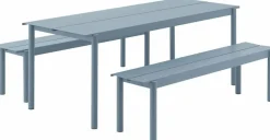 Banc d'extérieur en acier bleu ciel 170 x 34 cm Linear - Muuto