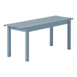 Banc d'extérieur en acier bleu ciel 110 x 34 cm Linear - Muuto