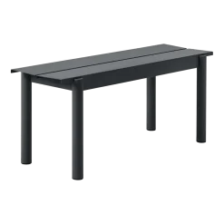 Banc d'extérieur en acier noir 110 x 34 cm Linear - Muuto