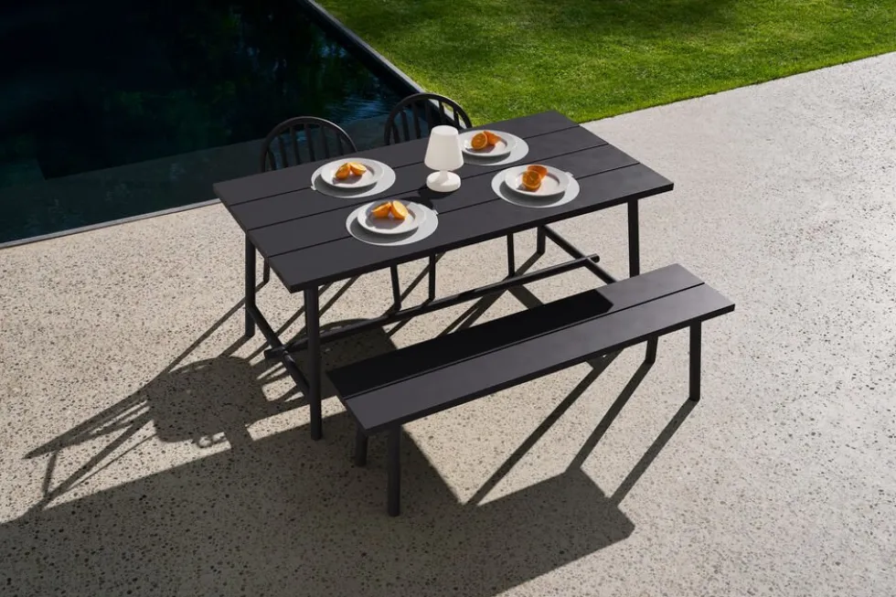 Banc d'extérieur en aluminium noir 160x40x46,5cm Fred's - Fatboy