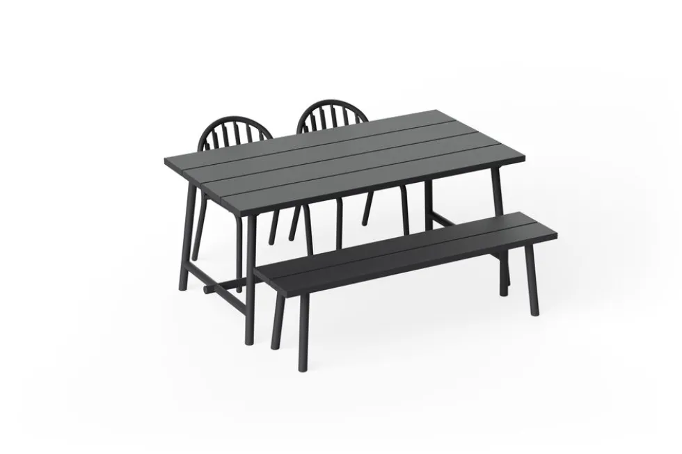 Banc d'extérieur en aluminium noir 160x40x46,5cm Fred's - Fatboy