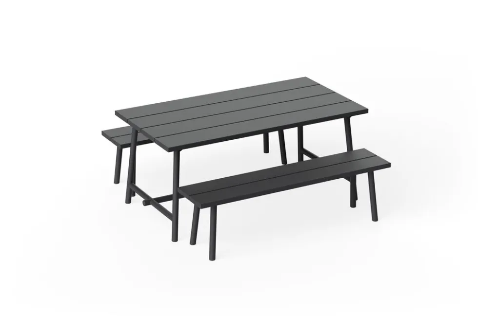 Banc d'extérieur en aluminium noir 160x40x46,5cm Fred's - Fatboy
