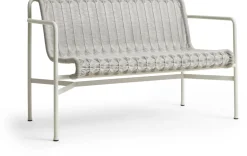 Banc d'extérieur en corde et acier gris 128x70x80cm Palissade - Hay