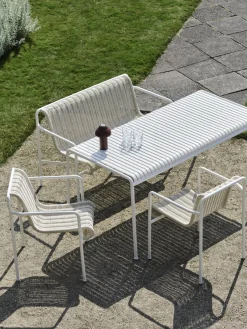 Banc d'extérieur en corde et acier gris 128x70x80cm Palissade - Hay