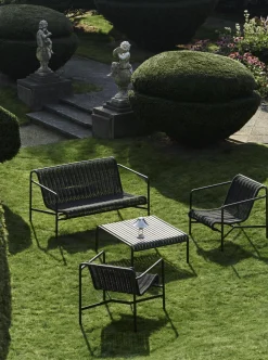 Banc d'extérieur en corde et acier kaki 128x70x80cm Palissade - Hay