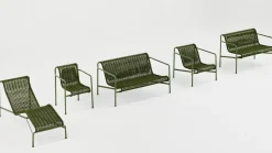 Banc d'extérieur en corde et acier kaki 128x70x80cm Palissade - Hay