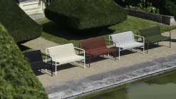 Banc d'extérieur en corde et acier noir 128x70x80cm Palissade - Hay
