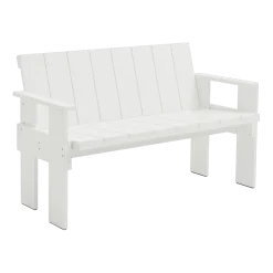 Banc d'extérieur en pin laqué blanc Crate - Hay