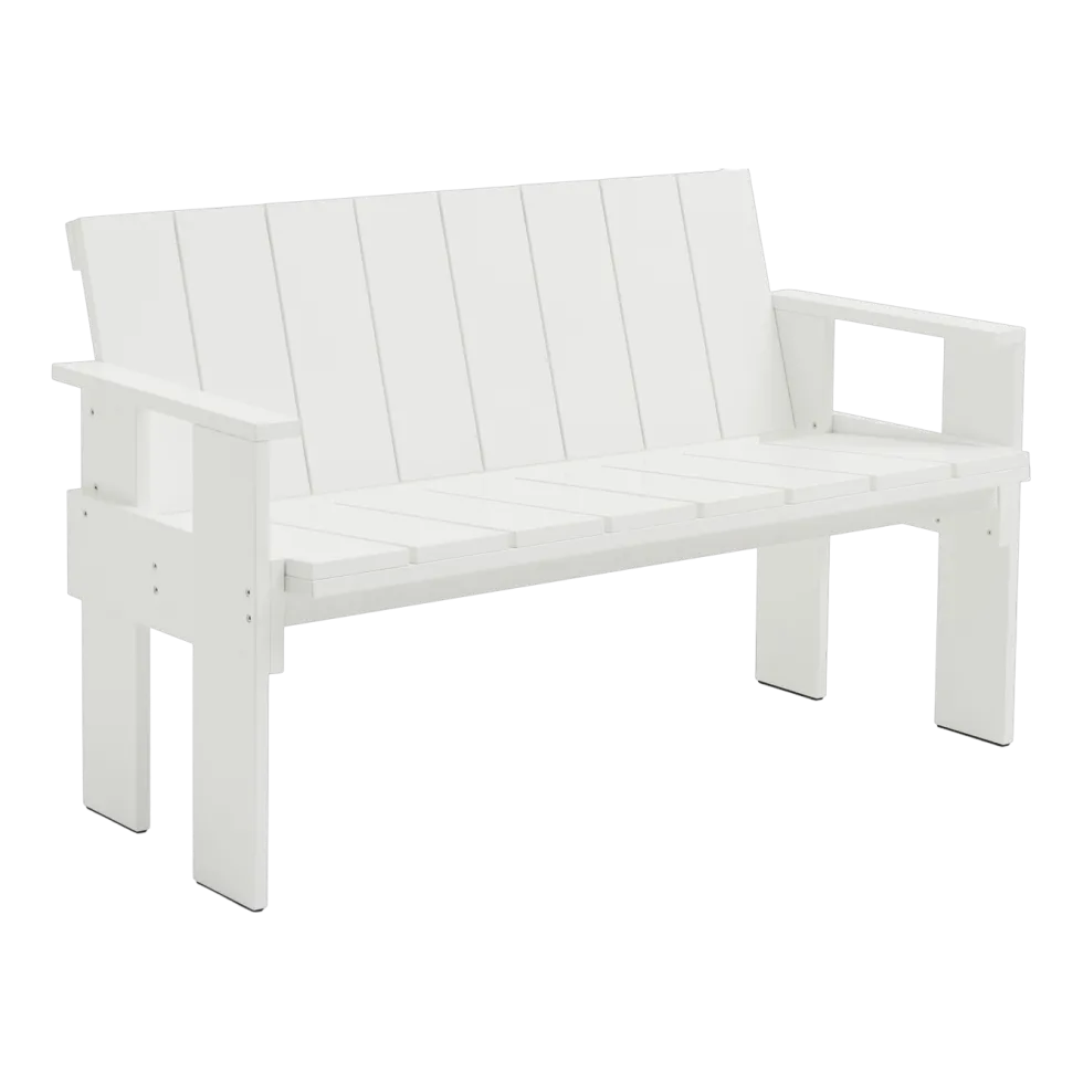 Banc d'extérieur en pin laqué blanc Crate - Hay