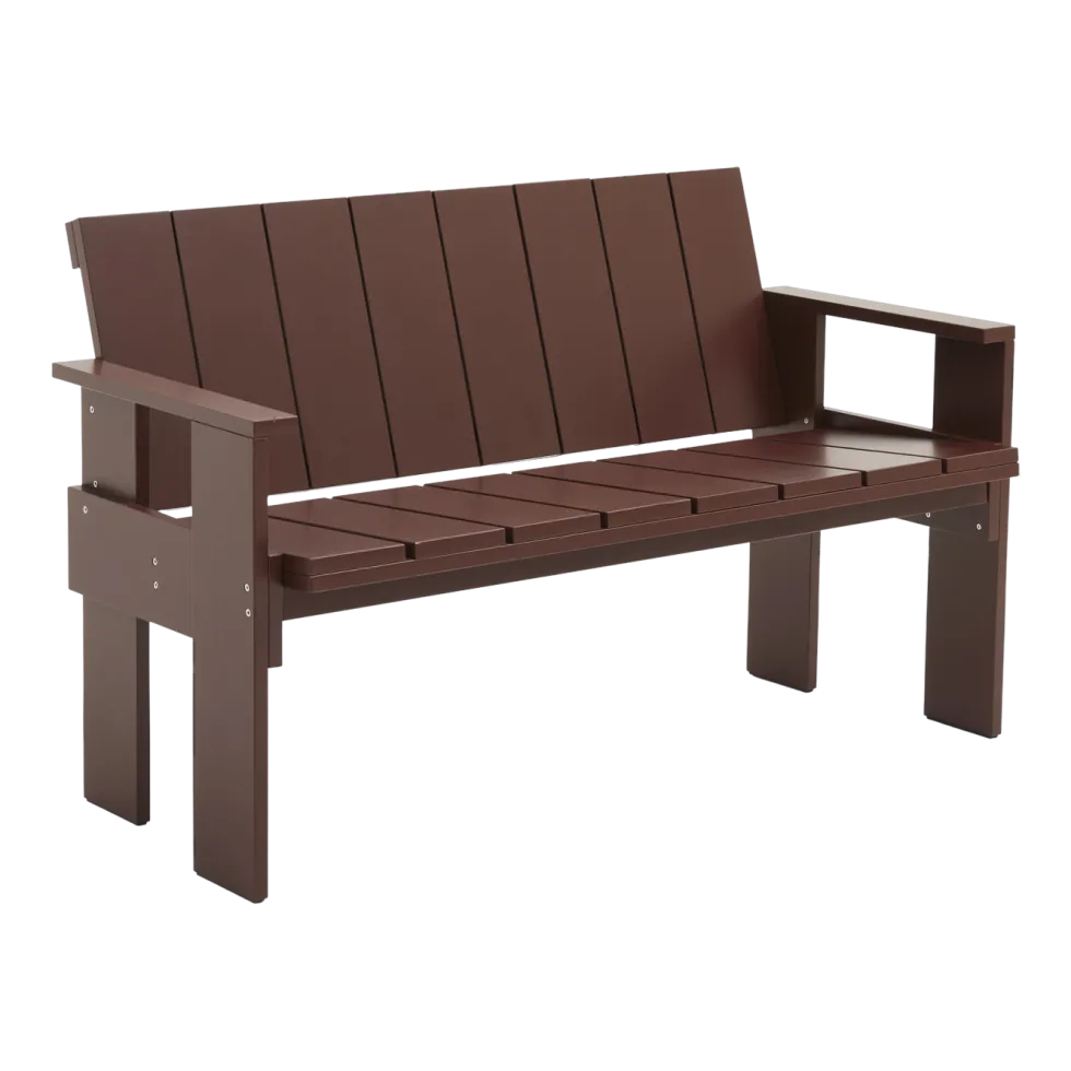 Banc d'extérieur en pin laqué bordeaux Crate - Hay