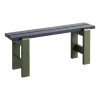 Banc duo en pin laqué bleu métal et olive 111 x 23 x 45 cm Weekday - Hay