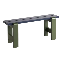 Banc duo en pin laqué bleu métal et olive 111 x 23 x 45 cm Weekday - Hay
