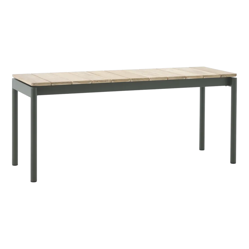 Banc en acier et teck vert bronze 110 cm Ville AV27 - &tradition