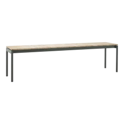 Banc en acier et teck vert bronze 180 cm Ville AV28 - &tradition
