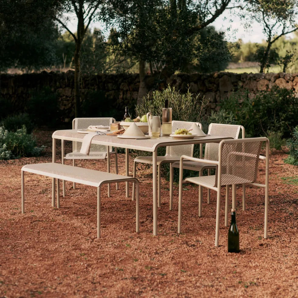 Banc en fer beige 130x39x45cm Dapple - Ferm living