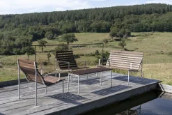 Banc en frêne huilé et aluminium 114x37x46cm Traverse - Hay