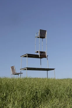 Banc en frêne huilé et aluminium 114x37x46cm Traverse - Hay