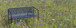 Banc en métal noir 133x59xh82cm Villa - Hübsch