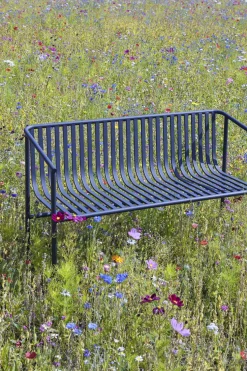 Banc en métal noir 133x59xh82cm Villa - Hübsch