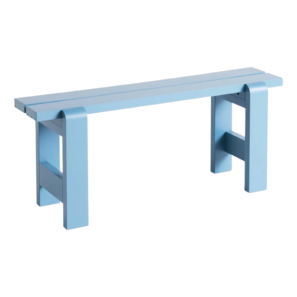 Banc en pin laqué bleu azure 111 x 23 x 45 cm Weekday - Hay