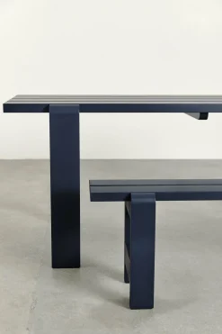 Banc en pin laqué bleu métal 111 x 23 x 45 cm Weekday - Hay