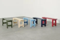 Banc en pin laqué bleu métal 111 x 23 x 45 cm Weekday - Hay