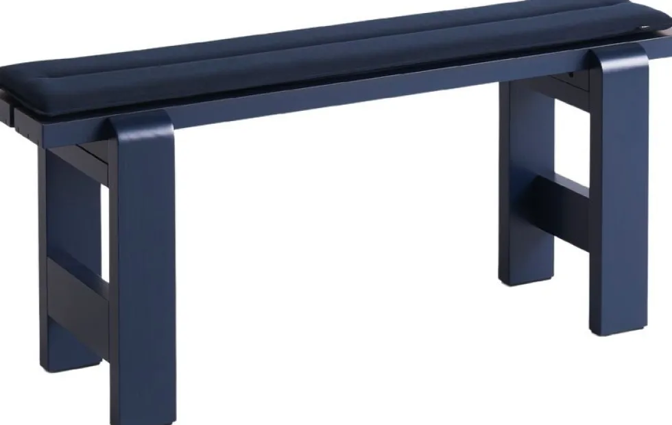 Banc en pin laqué bleu métal 111 x 23 x 45 cm Weekday - Hay