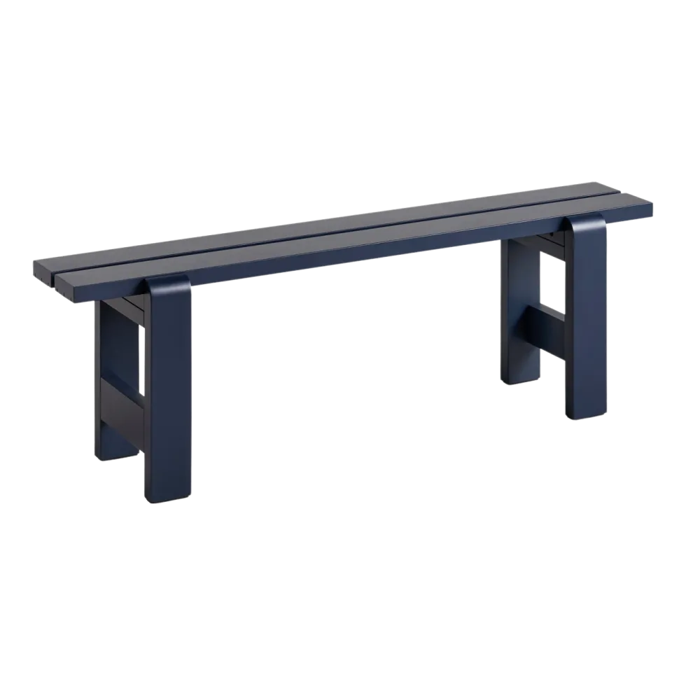 Banc en pin laqué bleu métal 140 x 23 x 45 cm Weekday - Hay