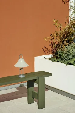 Banc en pin laqué olive 111 x 23 x 45 cm Weekday - Hay