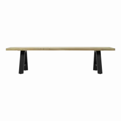 Banc en teck massif et structure noire 195x40 cm Matteo - Vincent Sheppard