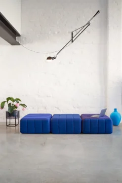 Banc modulable en tissu dama lilas 204x68x34cm Curt - Ambivalenz