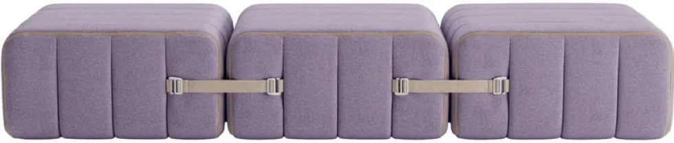 Banc modulable en tissu dama lilas 204x68x34cm Curt - Ambivalenz