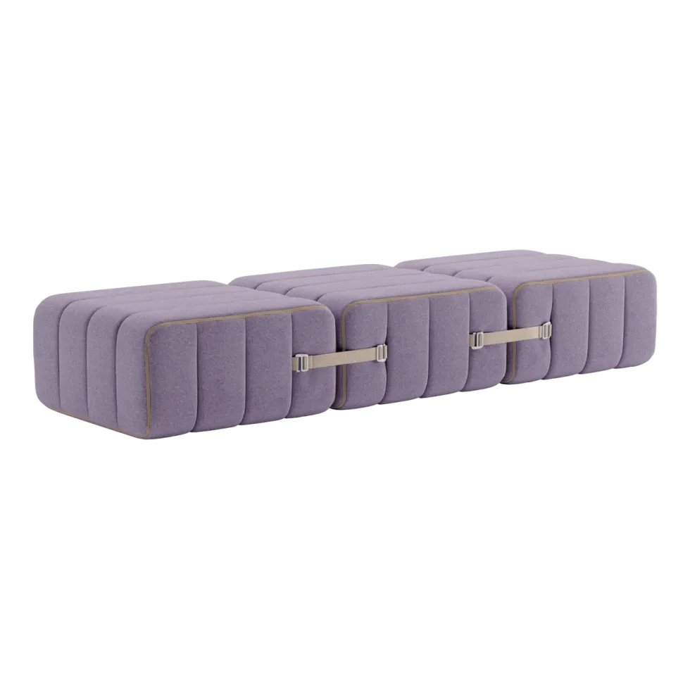 Banc modulable en tissu dama lilas 204x68x34cm Curt - Ambivalenz